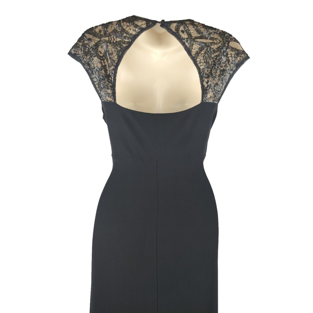 LAUREN Ralph Lauren Evening Dress Black Maxi Emelia Gown Ruched Sequins Sexy 10 - Picture 7 of 10